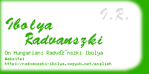 ibolya radvanszki business card